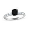 Thumbnail Image 1 of Round-Cut Black & White Diamond Engagement Ring 1-1/3 ct tw 14K White Gold