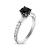 Thumbnail Image 2 of Round-Cut Black & White Diamond Engagement Ring 1-1/3 ct tw 14K White Gold