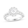 Thumbnail Image 1 of Round-Cut Diamond Halo Engagement Ring 1-1/4 ct tw 14K White Gold