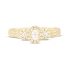 Thumbnail Image 4 of Memories Moments Magic Oval & Round-Cut Three-Stone Diamond Engagement Ring 1/2 ct tw 14K Yellow Gold