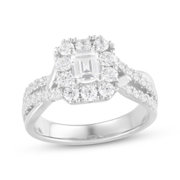 Now + Forever Emerald-Cut Diamond Engagement Ring 1-1/3 ct tw 14K White Gold