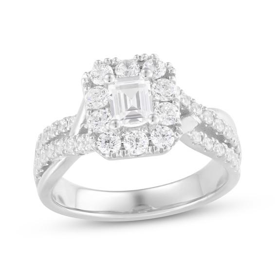 Emerald-Cut Diamond Engagement Ring 1-1/3 ct tw 14K White Gold