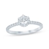 Thumbnail Image 0 of Round-Cut Diamond Halo Engagement Ring 1/2 ct tw 14K White Gold