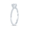 Thumbnail Image 1 of Round-Cut Diamond Halo Engagement Ring 1/2 ct tw 14K White Gold