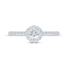 Thumbnail Image 2 of Round-Cut Diamond Halo Engagement Ring 1/2 ct tw 14K White Gold