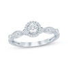 Thumbnail Image 1 of Round-Cut Diamond Halo Engagement Ring 1/3 ct tw 10K White Gold