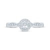 Thumbnail Image 3 of Round-Cut Diamond Halo Engagement Ring 1/3 ct tw 10K White Gold