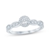 Thumbnail Image 1 of Round-Cut Diamond Halo Swirl Shank Engagement Ring 1/3 ct tw 10K White Gold