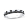 Thumbnail Image 1 of Black & White Diamond Two-Row Anniversary Ring 3/8 ct tw 14K White Gold