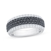 Thumbnail Image 1 of Black & White Diamond Multi-Row Anniversary Ring 1-1/4 ct tw 14K White Gold