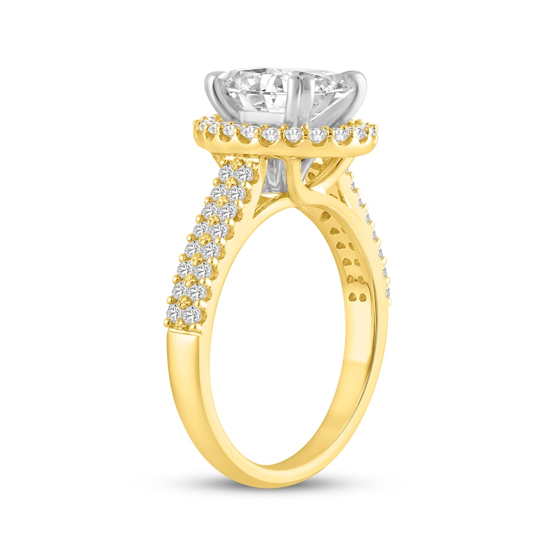 Lab-Grown Diamonds by KAY Oval-Cut Halo Engagement Ring 2-1/2 ct tw 14K Yellow Gold