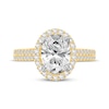 Thumbnail Image 2 of Lab-Grown Diamonds by KAY Oval-Cut Halo Engagement Ring 2-1/2 ct tw 14K Yellow Gold