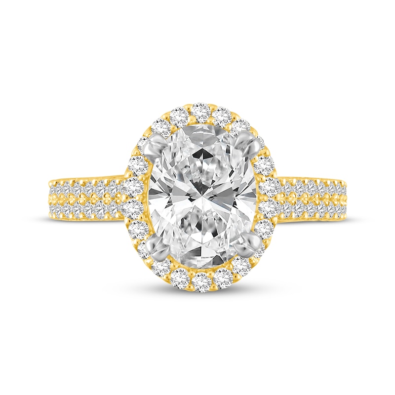 Lab-Created Diamonds by KAY Oval-Cut Halo Engagement Ring 2-1/2 ct tw 14K Yellow Gold