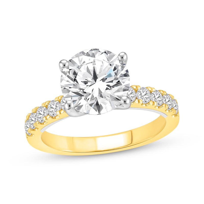 Lab-Created Diamonds by KAY Round-Cut Engagement Ring 3-1/2 ct tw 14K ...