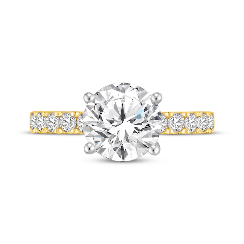 Main Image 3 of Lab-Grown Diamonds by KAY Round-Cut Engagement Ring 3-1/2 ct tw 14K Yellow Gold