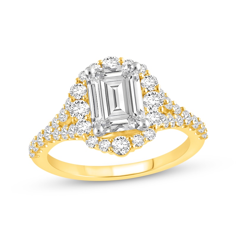 Lab-Created Diamonds by KAY Emerald-Cut Engagement Ring 2-3/4 ct tw 14K ...