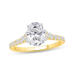 Now + Forever Lab-Grown Diamonds Oval-Cut Engagement Ring 2 ct tw 14K Yellow Gold