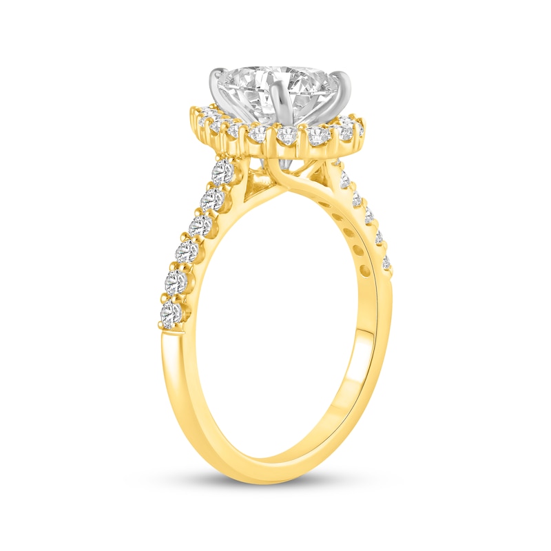 Main Image 2 of Lab-Grown Diamonds by KAY Pear-Shaped Engagement Ring 1-1/2 ct tw 14K Yellow Gold