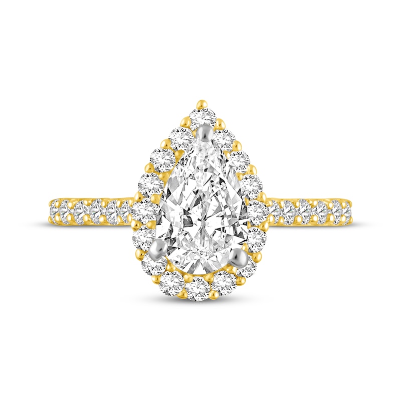 Main Image 3 of Lab-Grown Diamonds by KAY Pear-Shaped Engagement Ring 1-1/2 ct tw 14K Yellow Gold