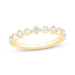 Diamond Bezel-Set Anniversary Ring 1/2 ct tw 14K Yellow Gold