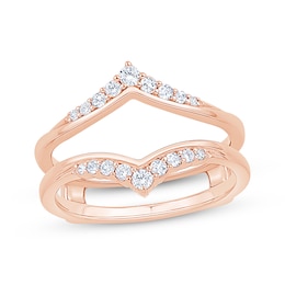 Diamond Chevron Enhancer Ring 1/4 ct tw 14K Rose Gold