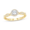 Thumbnail Image 1 of Now + Forever Round-Cut Diamond Halo Engagement Ring 1/3 ct tw 10K Yellow Gold