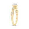 Thumbnail Image 2 of Round-Cut Diamond Halo Swirl Shank Engagement Ring 1/3 ct tw 10K Yellow Gold