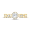 Thumbnail Image 3 of Round-Cut Diamond Halo Swirl Shank Engagement Ring 1/3 ct tw 10K Yellow Gold