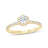 Thumbnail Image 0 of Round-Cut Diamond Halo Engagement Ring 1/2 ct tw 14K Yellow Gold