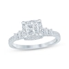 Thumbnail Image 0 of Princess-Cut Diamond Halo Engagement Ring 1-1/3 ct tw 14K White Gold