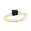 Thumbnail Image 1 of Round-Cut Black & White Diamond Engagement Ring 3/4 ct tw 14K Yellow Gold