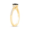 Thumbnail Image 2 of Round-Cut Black & White Diamond Engagement Ring 3/4 ct tw 14K Yellow Gold