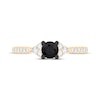 Thumbnail Image 3 of Round-Cut Black & White Diamond Engagement Ring 3/4 ct tw 14K Yellow Gold