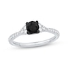 Thumbnail Image 0 of Round-Cut Black & White Diamond Engagement Ring 3/4 ct tw 14K White Gold