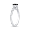 Thumbnail Image 1 of Round-Cut Black & White Diamond Engagement Ring 3/4 ct tw 14K White Gold