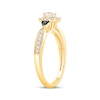 Thumbnail Image 2 of Oval-Cut White Diamond & Black Diamond Engagement Ring 3/8 ct tw 14K Yellow Gold