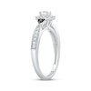 Thumbnail Image 2 of Oval-Cut White Diamond & Black Diamond Engagement Ring 3/8 ct tw 14K White Gold