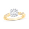 Thumbnail Image 1 of Round-Cut Diamond Cushion Halo Twist Engagement Ring 5/8 ct tw 14K Yellow Gold