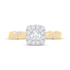 Thumbnail Image 3 of Round-Cut Diamond Cushion Halo Twist Engagement Ring 5/8 ct tw 14K Yellow Gold