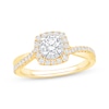 Thumbnail Image 1 of Round-Cut Diamond Double Halo Engagement Ring 7/8 ct tw 14K Yellow Gold