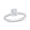 Thumbnail Image 1 of Emerald-Cut Diamond Halo Engagement Ring 1/2 ct tw 14K White Gold