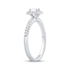 Thumbnail Image 2 of Emerald-Cut Diamond Halo Engagement Ring 1/2 ct tw 14K White Gold