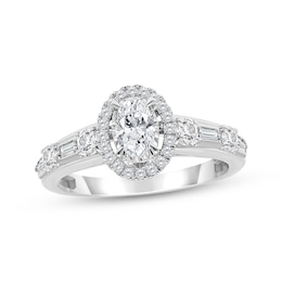 Now + Forever Oval-Cut Diamond Halo Engagement Ring 1 ct tw 14K White Gold