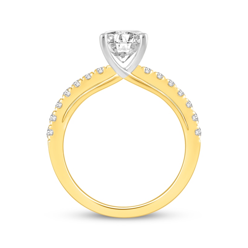 Main Image 3 of Lab-Grown Diamonds by KAY Round-Cut Engagement Ring 1-7/8 ct tw 14K Yellow Gold