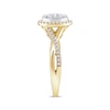 Thumbnail Image 1 of Multi-Diamond Center Oval Halo Engagement Ring 1/2 ct tw 14K Yellow Gold