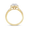 Thumbnail Image 2 of Multi-Diamond Center Oval Halo Engagement Ring 1/2 ct tw 14K Yellow Gold