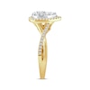 Thumbnail Image 2 of Multi-Diamond Center Teardrop Halo Engagement Ring 1/2 ct tw 14K Yellow Gold