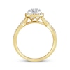 Thumbnail Image 3 of Multi-Diamond Center Teardrop Halo Engagement Ring 1/2 ct tw 14K Yellow Gold