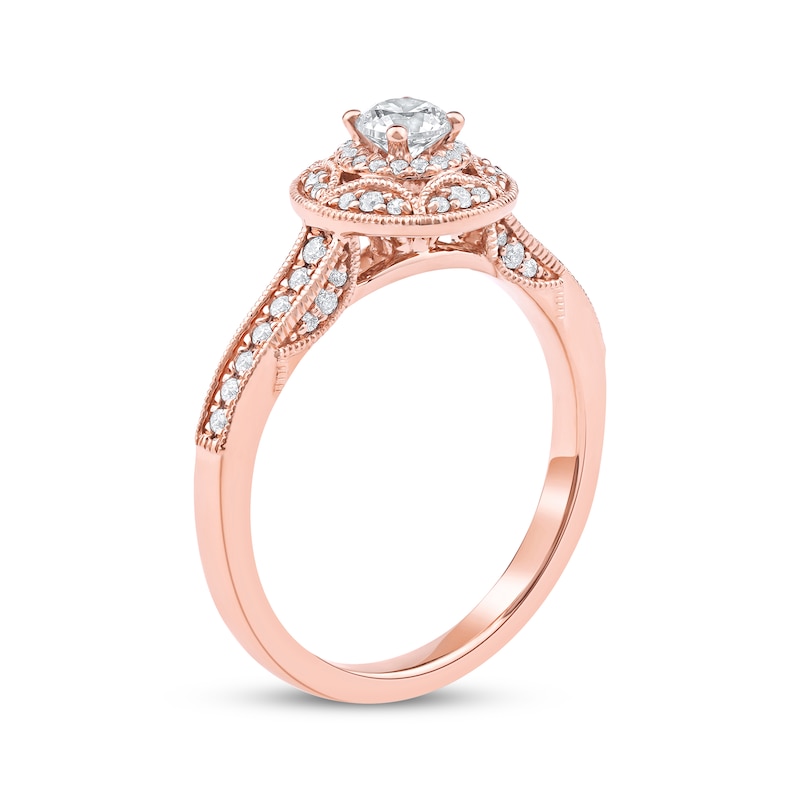 Main Image 2 of Now + Forever Round-Cut Diamond Vintage-Style Engagement Ring 1/2 ct tw 14K Rose Gold