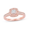 Thumbnail Image 1 of Princess-Cut Diamond Vintage-Style Engagement Ring 1/2 ct tw 14K Rose Gold